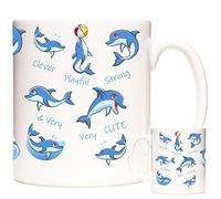 Dolphin Mug. Clever, Playful, Strong & Very Very Cute. Dolphin Design 11oz Ceramic Gift Mug. Dolphin Gift for People who Like Dolphins
