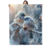 Dolphin Ocean Throw Blanket for Girls Boys Kids Adults, 50x60 in, Cozy Flannel Blanket for Bedroom, Camping, Couch, Room Decor, Fuzzy Warm Soft Gifts Winter Bird