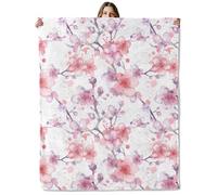 Dolphin Ocean Throw Blanket for Girls Boys Kids Adults, 50x60 in, Cozy Flannel Blanket for Bedroom, Camping, Couch, Room Decor, Fuzzy Warm Soft Gifts Floral Cherry Blossom