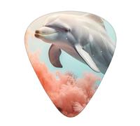 Dolphin On Coral 12 Pcs Guitar Picks, 0.46mm/0.71mm/0.96mm Thickness, Guitar Plectrum With Storage Case For Acoustic-Electric Guitar Ukulele Bass