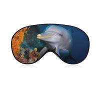 Dolphin On Coral Eye Mask, Side Sleeping Mask Light Blindfold Sleeping Mask Nose Pad and Elastic Band for Children Women and Men