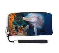 Dolphin On Coral Fashion Shopping Tote Bag,Designer Shoulder Handbags,Womens Purse Handbags,Hobo Bags Cute Storage Bag for Women, Style, 20.0*10.5cm