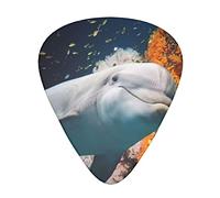 Dolphin On Coral Guitar Paddle Set Of 12, Suitable For Guitar, Yukri, 3 Thicknesses