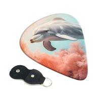 Dolphin On Coral Guitar Plectrums, 6 Guitar Plectrums, Double Sided Printing, For Acoustic Guitar, Bass, Ukulele, Electric Guitar (0.46 Mm 0.71 Mm 0.96 Mm)