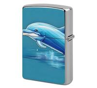 Dolphin Out of Water Metal Lighter Case Cover, Personalized Graffiti Lighter Sleeve, Waterproof Double-Sided Protector for Women Men Gifts