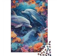 Dolphin Paper Jigsaw Puzzles 1000 Pieces for Adults Jigsaw Puzzles for Adults 1000 Piece Puzzle Educational Games 1000pcs (38x26cm)