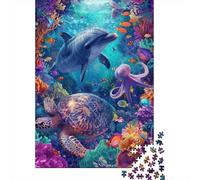 Dolphin Paper Jigsaw Puzzles 1000 Pieces for Adults Jigsaw Puzzles for Adults 1000 Piece Puzzle Educational Games 1000pcs (38x26cm)