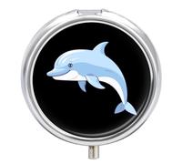 Dolphin Pill Box 3 Compartment Small Portable Medicine Case Pill Organizer for Pocket Purse