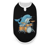 Dolphin Playing Drum Drummer Funny Dog Vest Cute Sleeveless Pet Shirt Pullover Cats T-Shirts Tank Tops XL