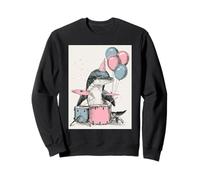 Dolphin Playing Drums for Birthday Party Teens Boys Kids Sweatshirt