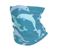 Dolphin Print Ski Face Cover Cold Weather Scarf For Men Women, Neck Warmer Gaiter For Skiing Running