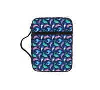 Dolphin Print Soft Bible Storage Bag Scripture Holder Waterproof for Worship Travel Devotional