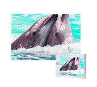 Dolphin Printed,1000 Pieces Wooden Jigsaw Family Game Jigsaw Puzzles for Adults Teens Home Decor