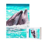 Dolphin Printed,300 Pieces Wooden Jigsaw Family Game Jigsaw Puzzles for Adults Teens