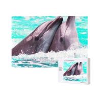 Dolphin Printed,300 Pieces Wooden Jigsaw Family Game Jigsaw Puzzles for Adults Teens Home Decor