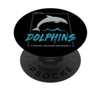 Dolphin Protect the Porpoise and Ocean Vintage Design PopSockets Adhesive PopGrip