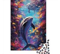 Dolphin Puzzle for Adults And Teenagers 1000 Pieces Paper Puzzles for Teenagers Gifts Brain Teaser Game 1000pcs (38x26cm)