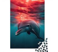 Dolphin Puzzles for Adults 1000 Piece Puzzle for Teenager Age 12 Years Up Christmas Eve Gifts 1000pcs (38x26cm)