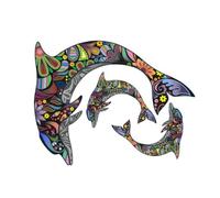 Dolphin PVC Sticker Abstract Removable Decal for Wall Door Tile
