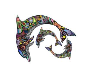 Dolphin PVC Sticker Abstract Removable Decal for Wall Door Tile