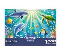 Dolphin Recycled Paper 1000 Piece Puzzle for Adults & Kids | Detailed - Dolphin Turtle Reef Fun And Challenging Family Game38x26cm/1000pcs