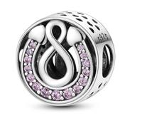Dolphin Sea Angel Lucky Four Leaf Clover Heart Horsehsoe Dog Charm Bead Pendant 925 Sterling Silver Compatible With Pandora Charm Moments Bracelet (Lucky Luck For Eternity Horseshoe)