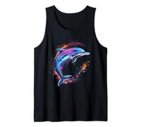 Dolphin Sea Ocean Animal Ocean Sea Dolphin Watercolor Tank Top