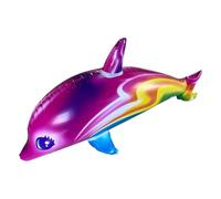 Dolphin Shape Pool Toy - Large Colorful Inflatable Beach Toy | Pool Party Game for Inflatable Rainbow Water Theme Decoration Entertainment