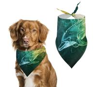 Dolphin Smoking Style Cute Dog Bandanna Scarf Printed Adjustable Triangle Pet Kerchief for Dogs And Cats