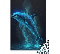 Dolphin Space15 Wooden Jigsaw Puzzle for Adults 500 Piece Puzzles for Teenagers Creative Jigsaw Puzzles Family Challenging Games Toys Gifts 500pcs (52x38cm)