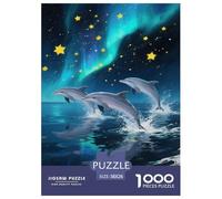 Dolphin Splash Art Jigsaw Puzzles for Adults Fun 1000 Piece Animal Education Game Intellectual Game Decoration Stress Relief Toy Relaxation And Intelligence 38x26cm/1000pcs