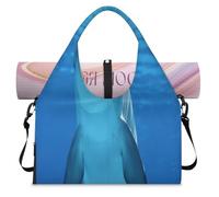 Dolphin Sports Duffle Bag with Shoe Compartment Animals Dolphin Weekend Overnight Bags Tote Cabin Luggage Bag for Gym Yoga Travel