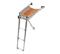 Dolphin striker AISI 316/teak w/3-step ladder - 1 PC Osculati - 48.471.03