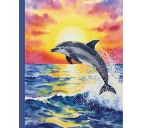 Dolphin Sunset Composition Notebook: Wide Ruled | Leaping Dolphin over Ocean Sunset | Writing Journal for School, Notes, or Creative Ideas