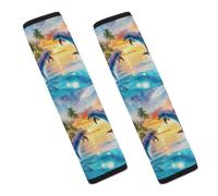 Dolphin Sunset Funny Car Seat Belt Pads Soft Shoulder Seatbelt Pads Protector Car Interior Accessories