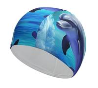 Dolphin Swim Cap Unisex Adult Swimming Cap Non Slip Pool Hat Comfortable Durable Easy to Put On and Off Waterproof Swim Hat Keep Hair Dry