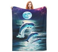Dolphin Throw Blanket Adorable Extra Large Dolphin Blanket Gifts for Girls Kids Teens Adults Fleece Cute Dolphin Blanket 60"x80" Super Soft Plush Dolphin Sofa Couch Living Room Bed Camping Travel