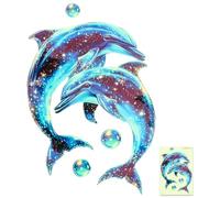 Dolphin Toilet Sticker,Dolphin Wall Stickers Glow in The Dark Bathroom Cartoon Decals Funny Dolphins Decor for Bathroom Walls Children's Room Walls Toilet Seat(Style 3)