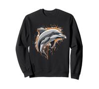 Dolphin Tshirt Men Women Orange Animal School Sport Fan Sweatshirt