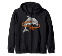 Dolphin Tshirt Men Women Orange Animal School Sport Fan Zip Hoodie