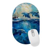 Dolphin under the Blue Sea Desktop Mouse Pad, Lightweight Non-Slip Computer Mouse Pad 11" x 7.1" for Home School and Office