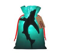 Dolphin Undersea Black Whales Gift Bag with Handles and tag, Perfect for Christmas, Birthday, Wedding or Daily Gift - (M)
