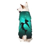 Dolphin Undersea Black Whales Print Dog Hoodie Sweatshirt For Small Dogs, Warm, Soft And Breathable Pet Clothes, Easy To Wear Jumper For Winter And Fall Warm