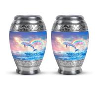 Dolphin Urns for Human Ashes, Small Urn for Ashes for Women, Funeral Keepsake Urns for Human Ashes Adult Man(Size - 3inch, 2 Pcs)