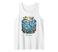 Dolphin Vacation City Mauritius Beach Destination Tank Top