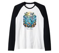 Dolphin Vacation City Nusa Dua Beach Destination Raglan Baseball Tee