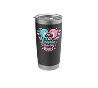 Dolphin Valentines Day A Dolphin Stole My Heart Stainless Steel Insulated Tumbler