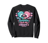 Dolphin Valentines Day A Dolphin Stole My Heart Sweatshirt