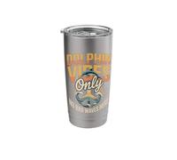 Dolphin Vibes Only No Bad Waves Her Funny Dolphin Saying Stainless Steel Insulated Tumbler