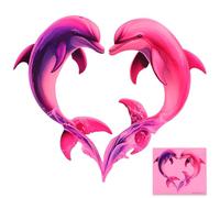Dolphin Wall Stickers, Dolphin Toilet Sticker Bath Decor, Dolphins Luminous Wall Stickers, Glow in The Dark Sea Animal Toilet Sticker, Toilets Lid Tank Seat Decals for Bathroom Walls(Style2)
